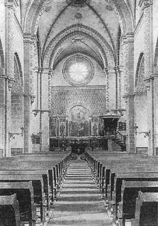 Quelle: Archiv der Evangelischen Pfarrgemeinde Nord Freiburg Innenansicht der alten Ludwigskirche um 1900